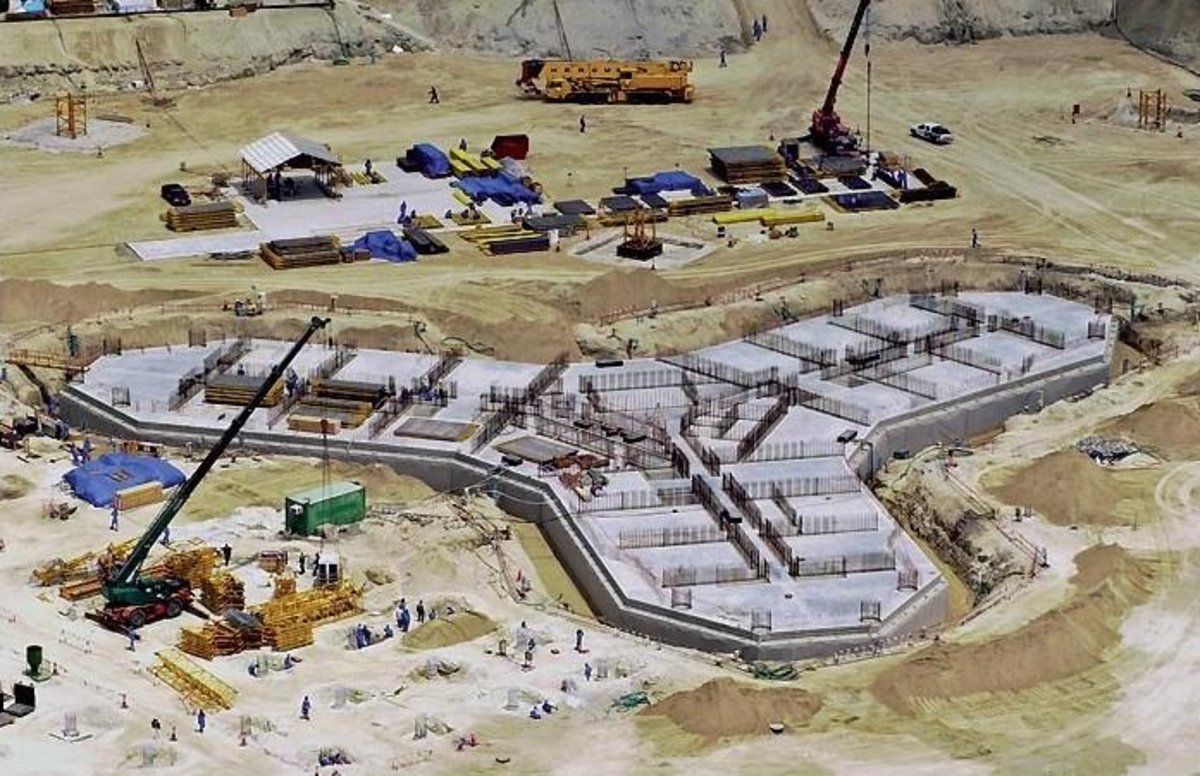 Burj Khalifa deep foundation and construction piles in Dubai