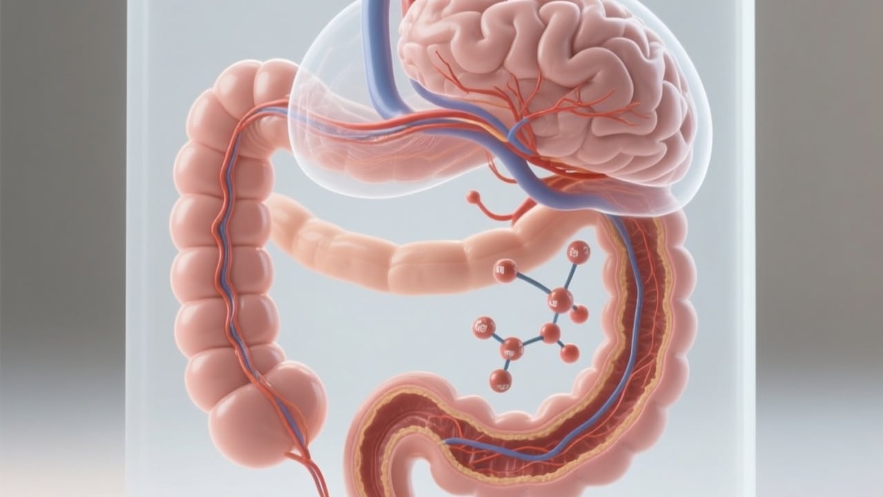 How Your Gut Quietly Fuels Your Anxiety — technical diagram