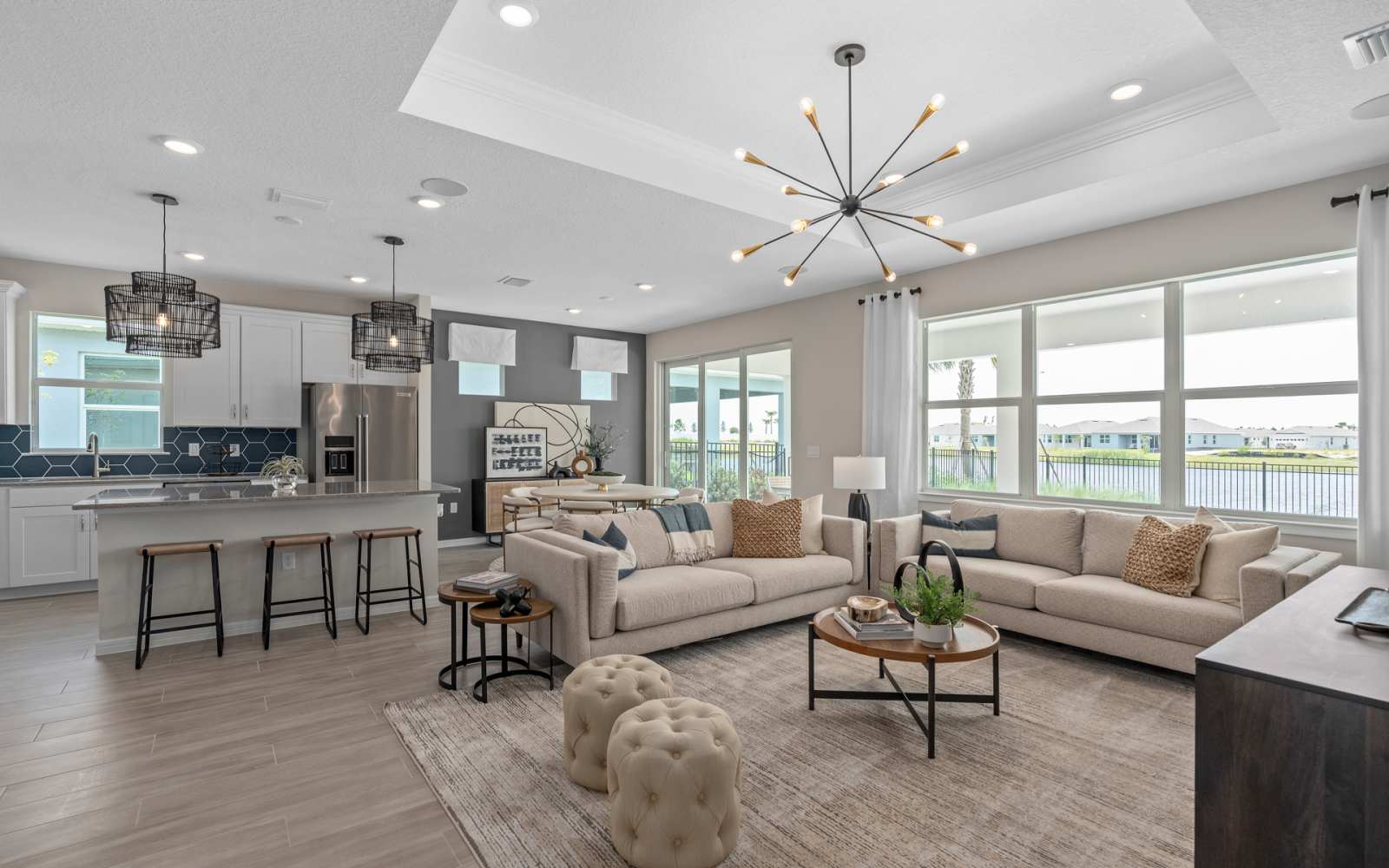 Bright, open-concept interior in a Florida new construction home