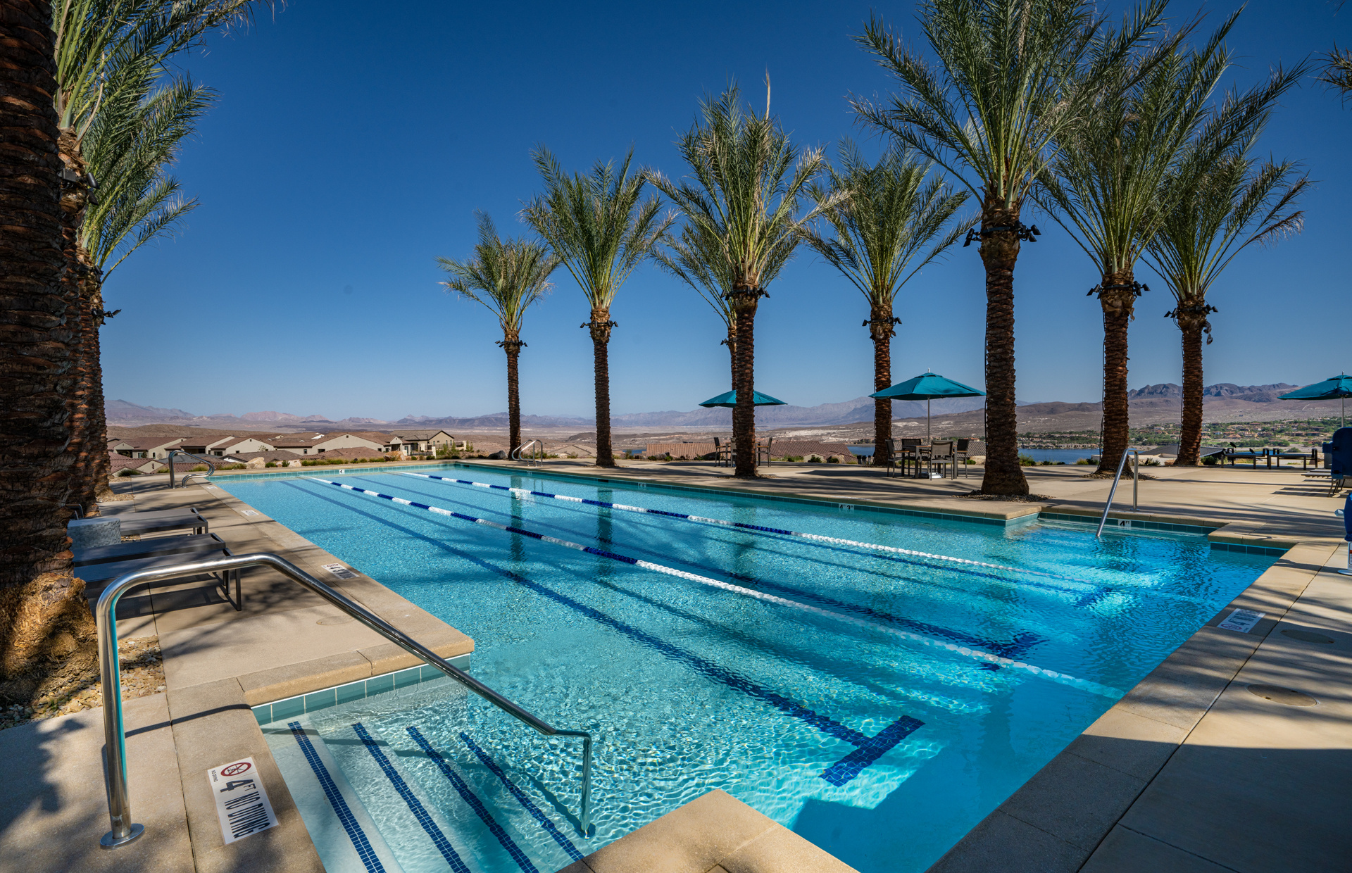 Resort-style clubhouse and pool at Del Webb Lake Las Vegas 55+ community