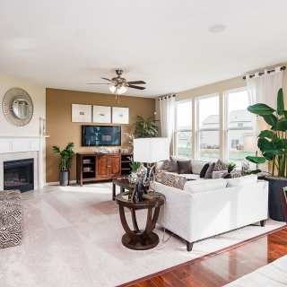 Open gathering room with natural sunlight