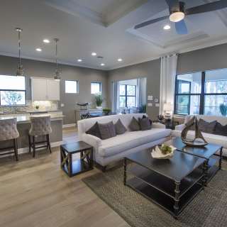 Open living and dining areas	