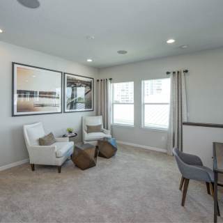 Second floor loft provides flexible living spaces