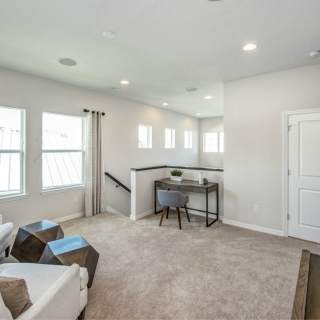 Second floor loft provides flexible living spaces