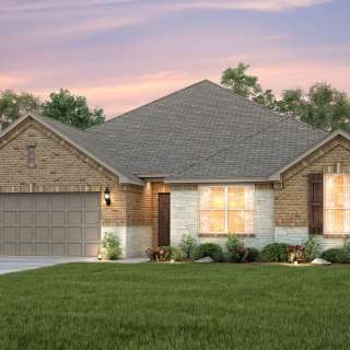 The Northlake, a one-story home with shutters and 2-car garage, shown with Home Exterior B