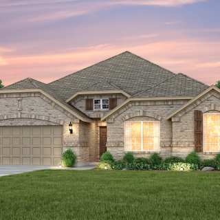 The Northlake, a one-story home with shutters and 2-car garage, shown with Home Exterior C