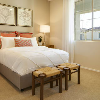 The secondary bedroom offers the flexibility to accommodate a guest living space or a hobby room