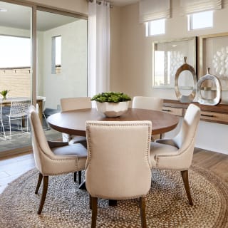 Access from the kitchen and gathering room is the café for dining