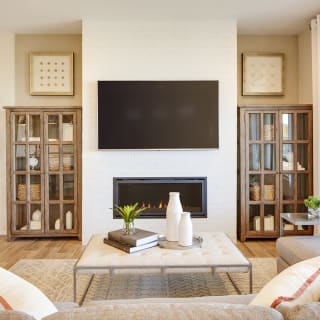 Gathering room with fireplace for cozy nights