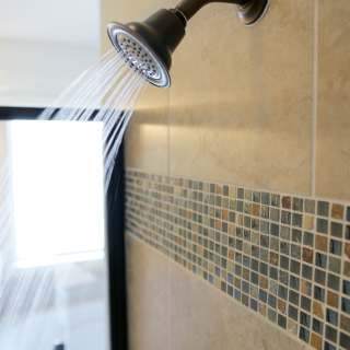 Ceramic tile shower surround