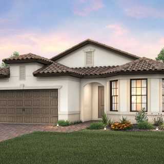 The Summerwood, a single-story family home with a 2 car garage, shown with Home Exterior FM2B