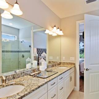 Owner's bath with double sinks	