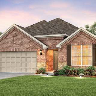 The Sheldon, a one-story home with 2-car garage, shown with Home Exterior B	