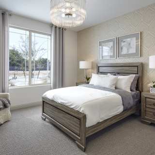 Bedroom two features a spacious living area and cl