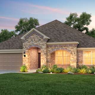 The Dunlay, a one-story home with 2-Car Garage, shown with Home Exterior C
