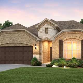 The Mooreville, a two-story home with 2-car cedar garage, shown with Home Exterior C