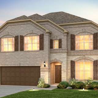 The Caldwell, a two-story home with 2-car cedar ga