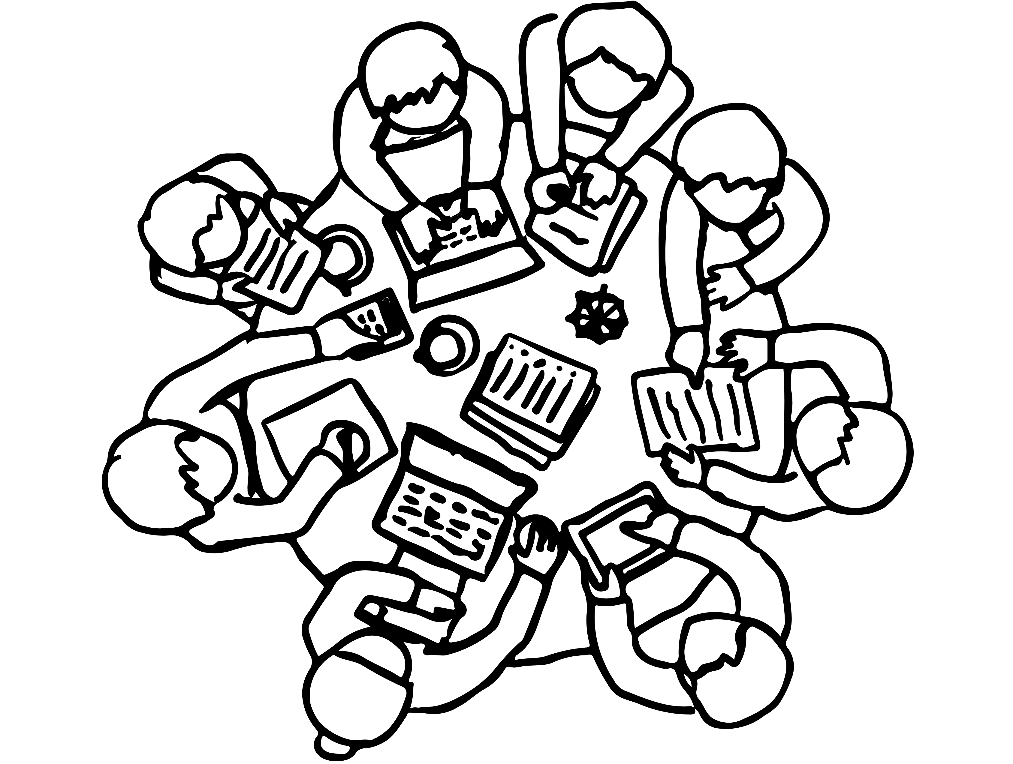 Illustration of a student architect blueprinting a campus
