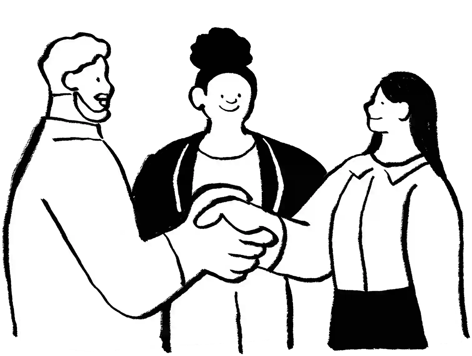 Illustration of a person in a library