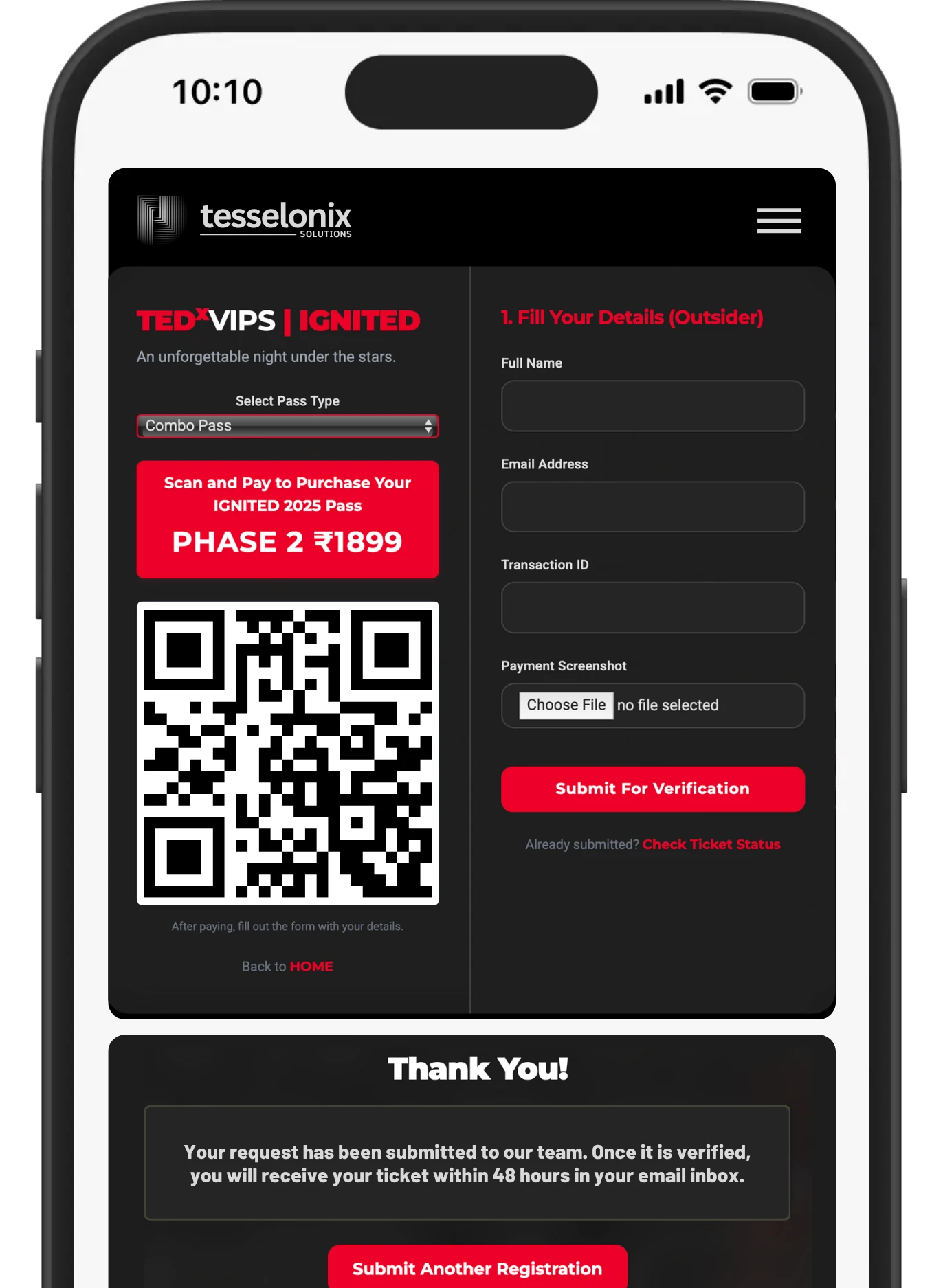TEDxVIPS event operations dashboard preview