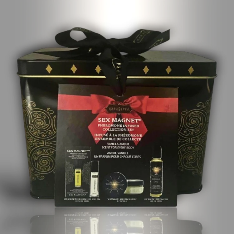 PlayLoveToys - products/sex-magnet-pheromone-vanilla-amber-gift-set-includes-roll-on-fragrance-massage-oil-massage-candle