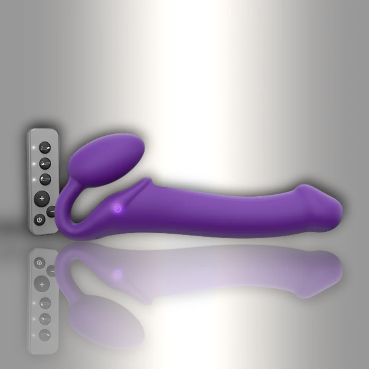 PlayLoveToys - products/vibrating-bendable-strap-on-l-purple