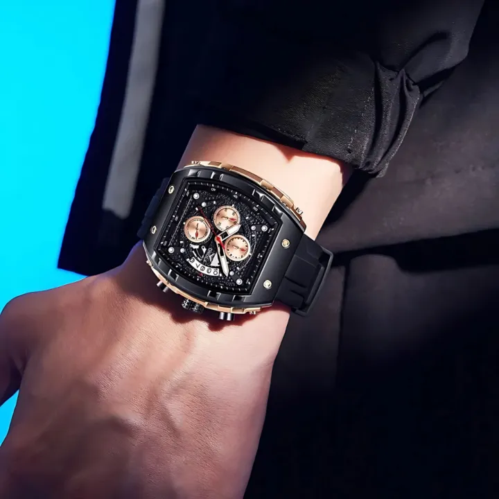 Skeleton Dial Watch for Men Luxury Gear Dial Watch for Boys Stylish Mechanical Style Watch for Men - Image 3