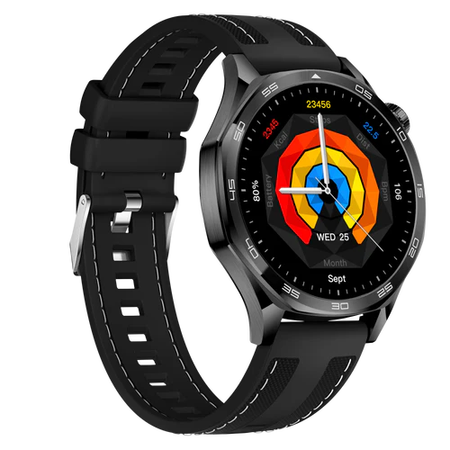 AuraFit AM29 1.43" AMOLED Smartwatch – Black (Includes Free Extra Strap) - Image 2