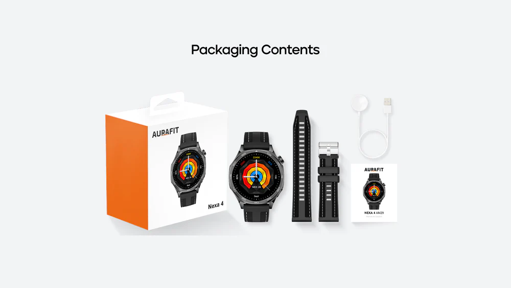 AuraFit AM29 1.43" AMOLED Smartwatch – Black (Includes Free Extra Strap) - Image 6
