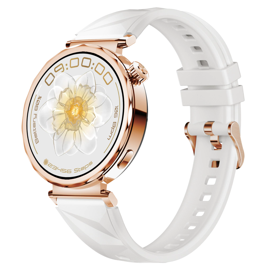 AuraFit ELLA 4 AM35 AMOLED Women's Smartwatch – Silver (Includes Free Extra Strap) - Image 5