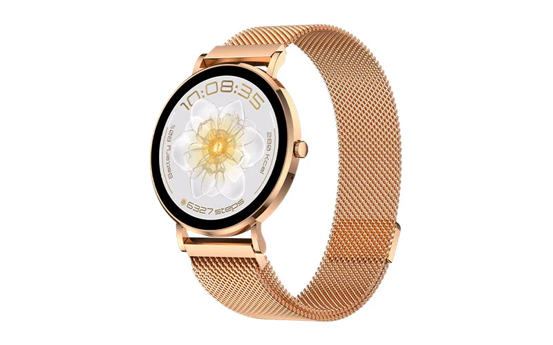 AuraFit ELLA 3 AM28 Smartwatch – Gold with Metal Chain Strap - Image 6