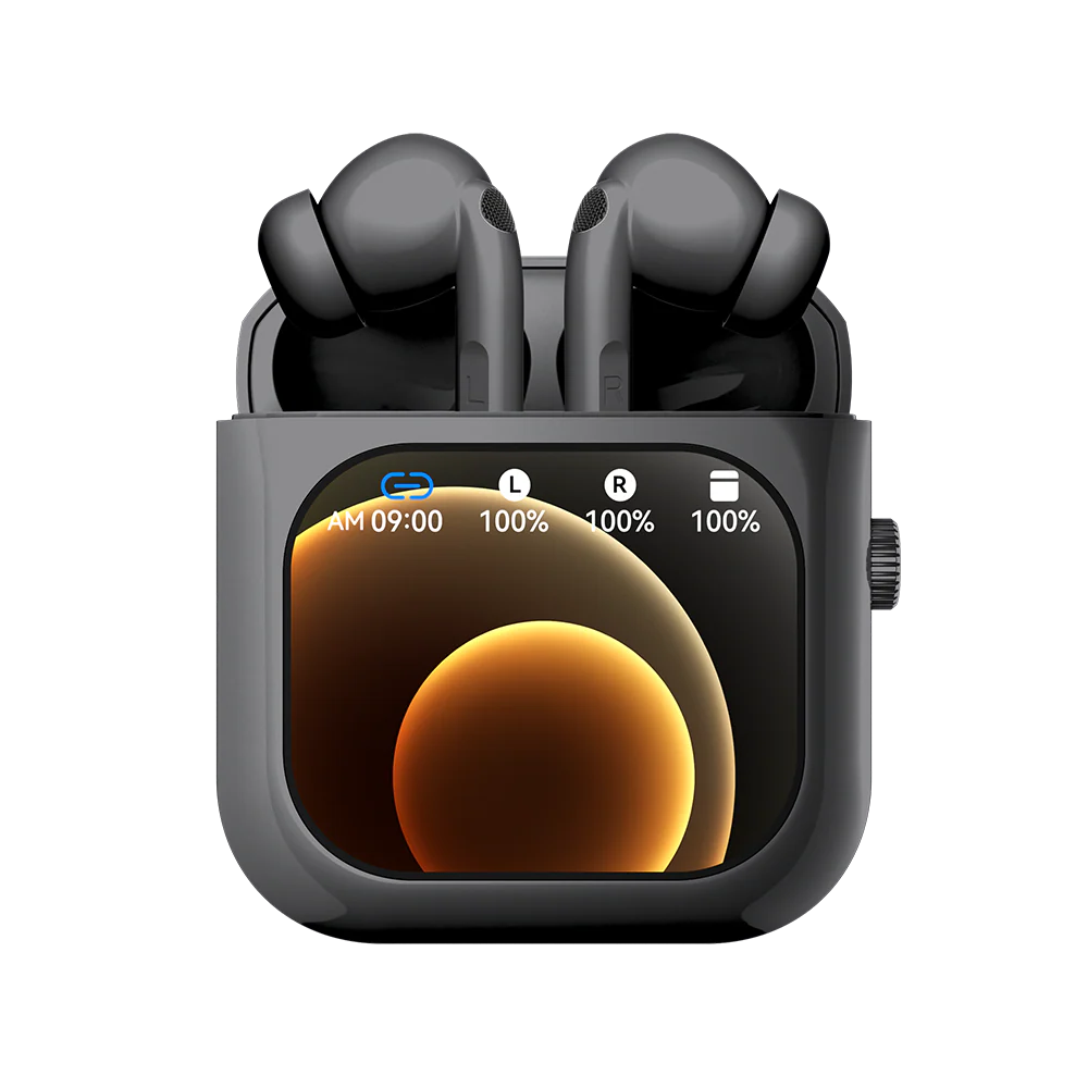 AuraFit X6 AirPods Smart Display Earbuds with 4GB Storage – Available in Black & White - Image 6