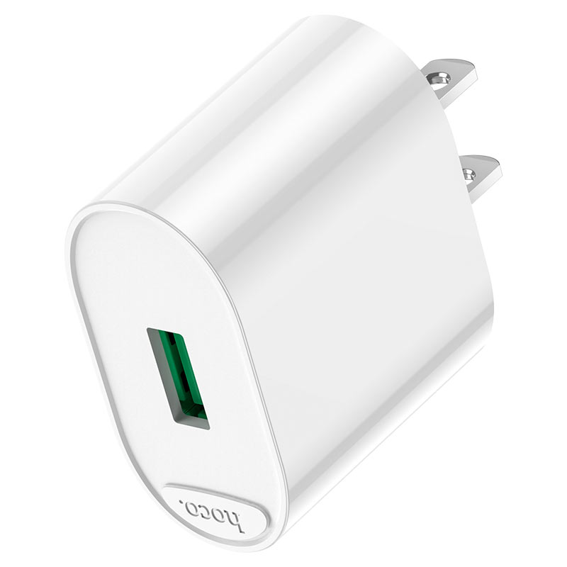 HOCO C109 Fighter 10.5W Single Port USB Wall Charger (US Plug) – White - Image 3