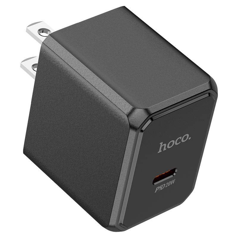 HOCO CS13 Ocean Single Port PD 20W Fast Wall Charger (US Plug) – Black