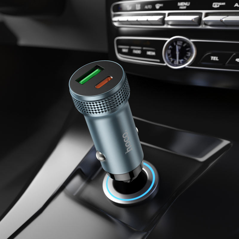 HOCO Z49B Level PD 38W Dual-Port Fast Car Charger (1C1A) – Black - Image 4