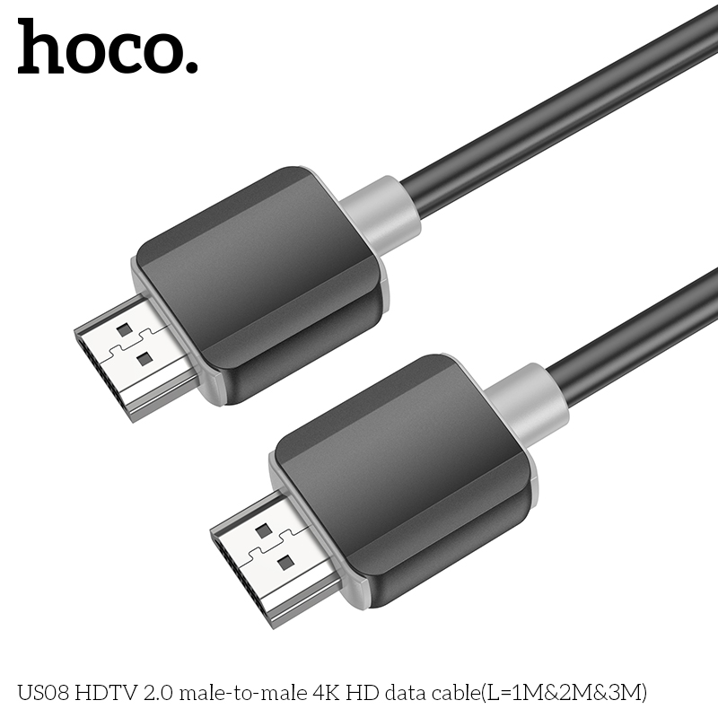 HOCO US08 HDTV 2.0 Male-to-Male 4K HD Video Cable (2M) – Black - Image 3