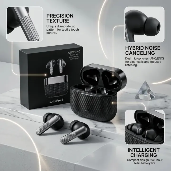 Buds Pro 5 Wireless Bluetooth Earbuds | HD Sound | Touch Control | Noise Reduction — product image 5