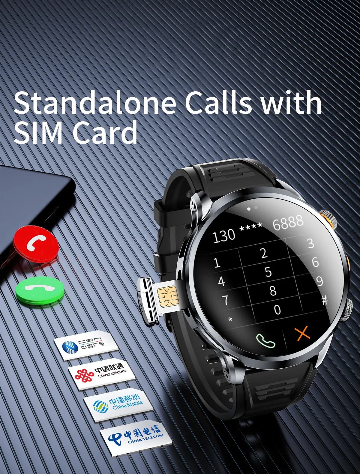 NEW 4G Android H18 Smart Watch 1.95 inch Large Spherical Screen Camera Video Call With 1100mAh Big Battery Outdoor Sport Men — product image 4