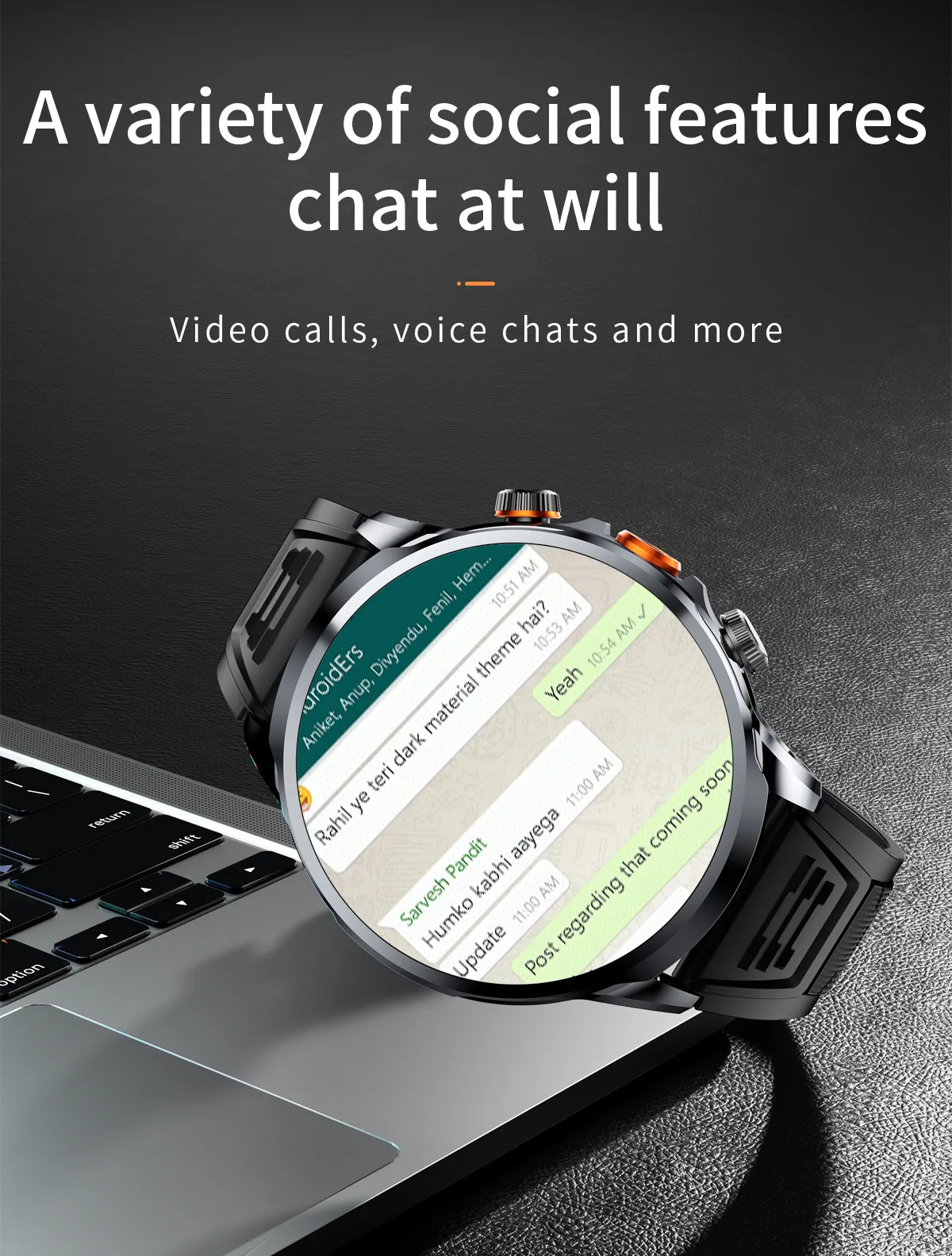 NEW 4G Android H18 Smart Watch 1.95 inch Large Spherical Screen Camera Video Call With 1100mAh Big Battery Outdoor Sport Men — product image 2