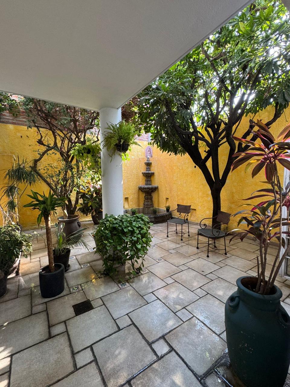 Área de patio relajante en el salón
