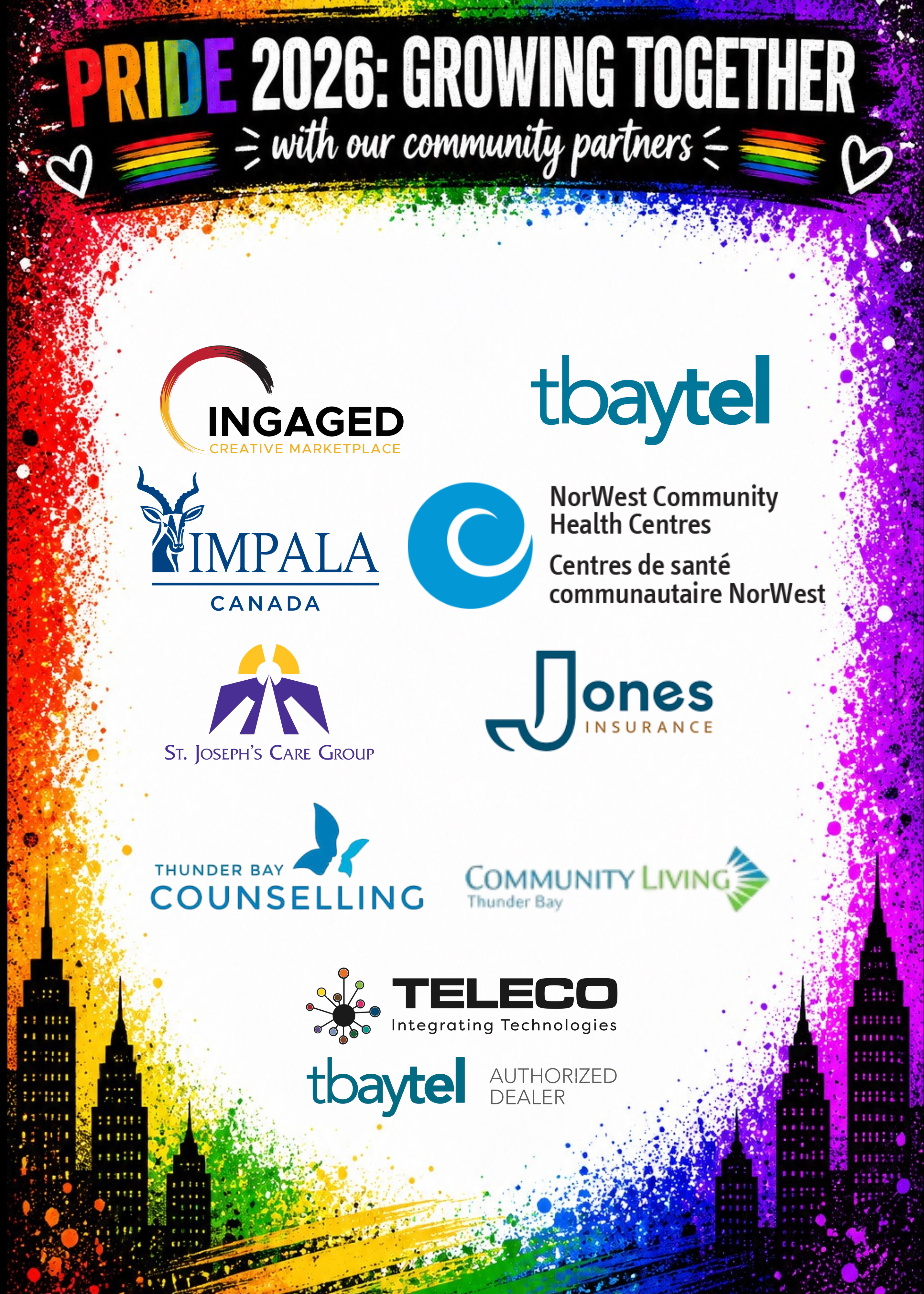 Thunder Bay Pride Festival 2026 sponsors and partners