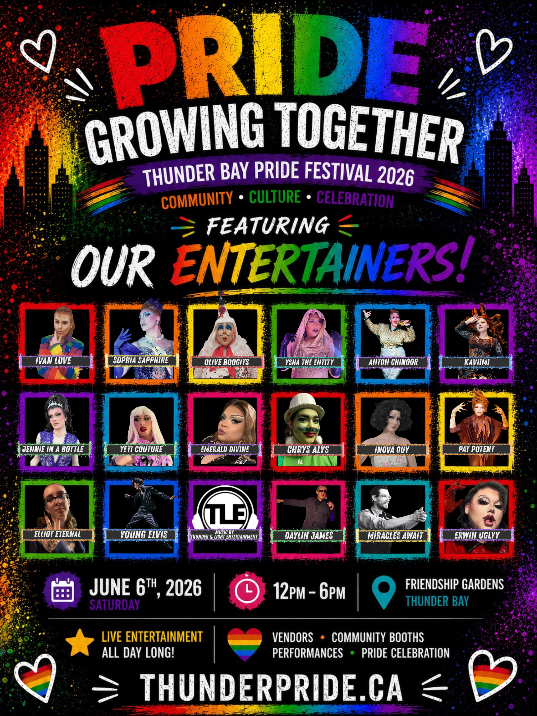Thunder Bay Pride Festival 2026 entertainment lineup