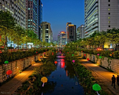 Cheonggyecheon Stream (Seoul) — Urban Stream Walk, 22 Bridges & Night Lights (Safety Rules in Rain)