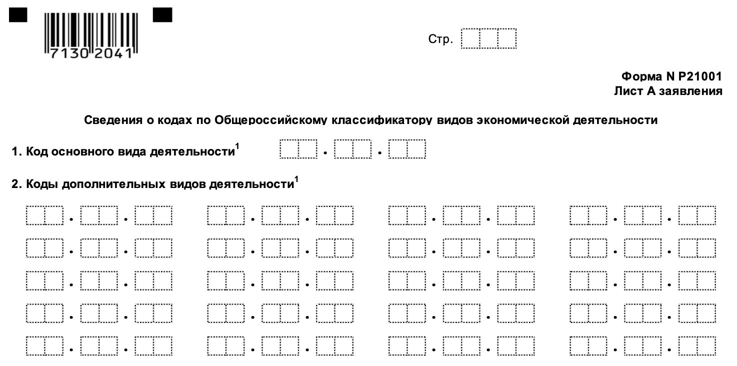 Форма р21001