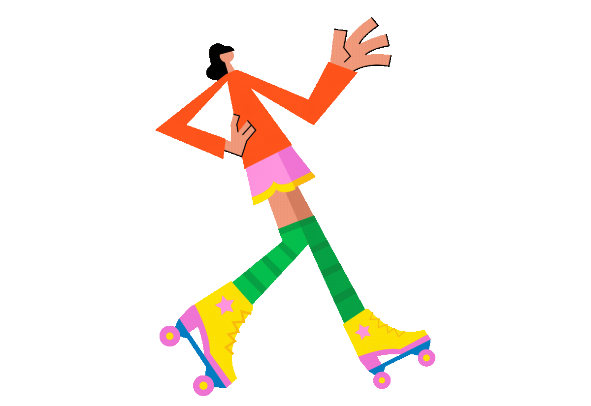 Moving girl walking