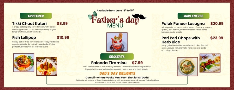 Father’s Day Menu Specials