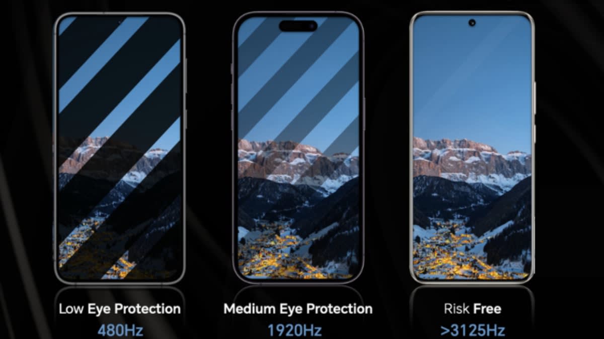 Side-by-side slow-motion capture comparison: a stable Good Screen vs a Bad Screen with heavy dark PWM rolling bands
