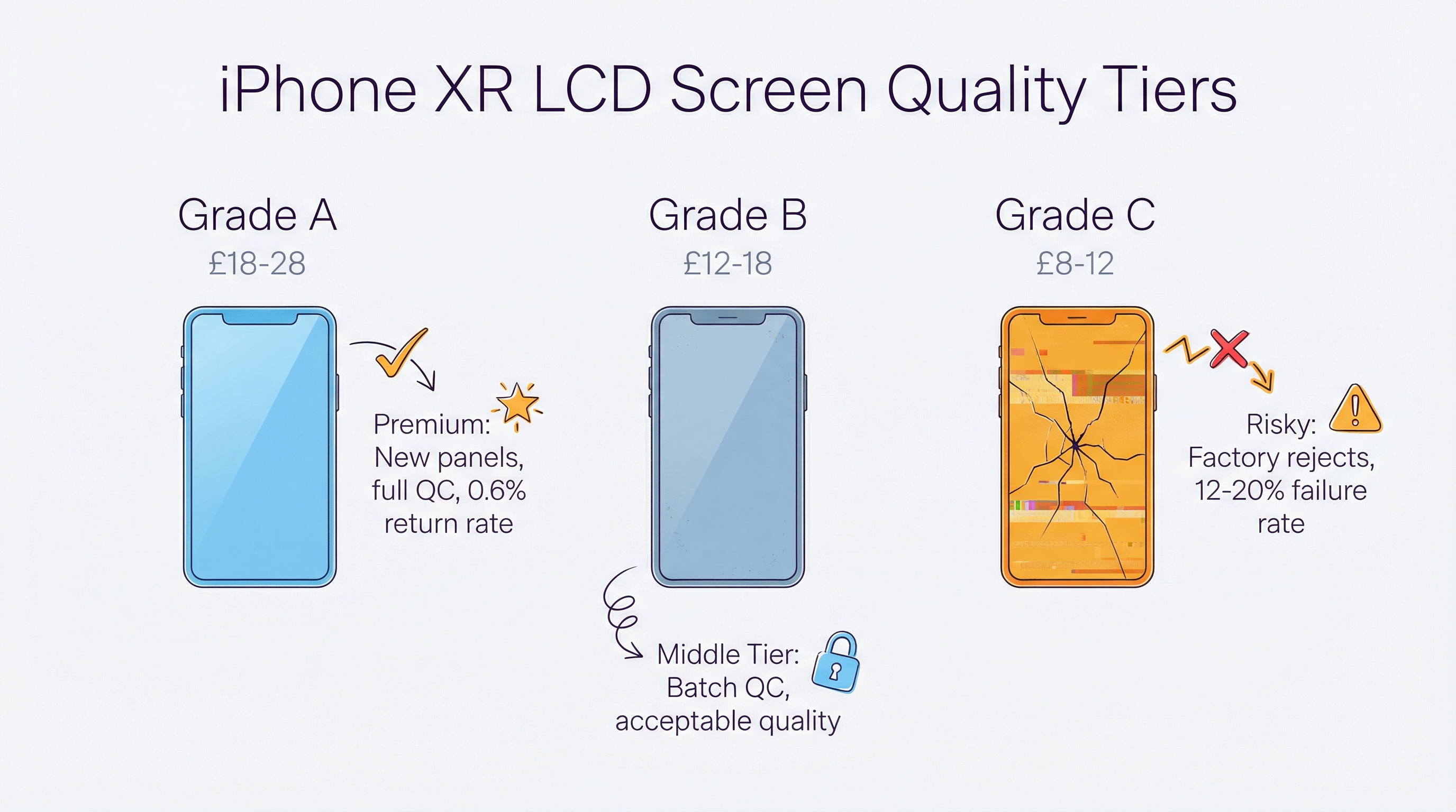 iPhone XR Screen Replacement — LCD quality comparison and cost breakdown