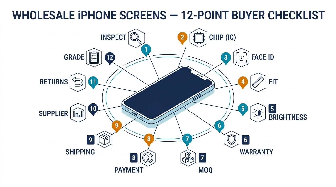 Wholesale iPhone Screens Buyer Checklist: 12 Things to Verify Before Your First Bulk Order