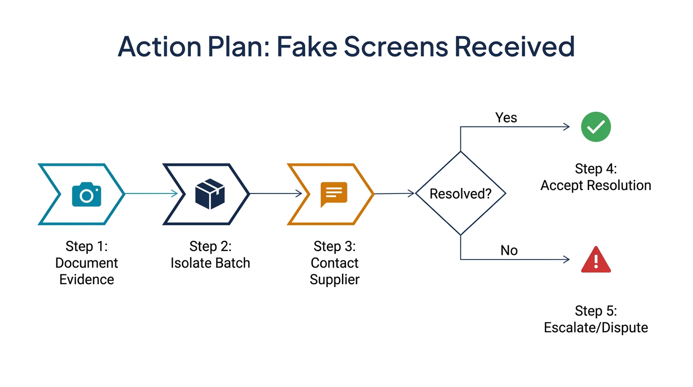 Step-by-step action plan when you receive fake phone screens